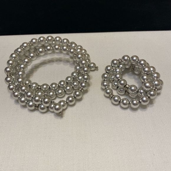 Vintage Silver Ball And Rhinestone Wrap Set - Picture 10 of 12
